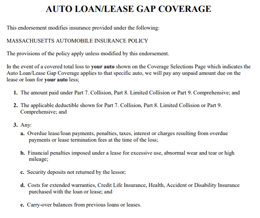 GAP-Auto-Insurance-Sample-Wording